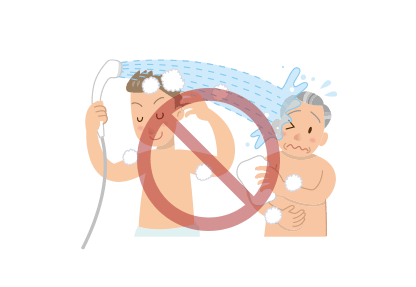 洗澡的指示 型插画